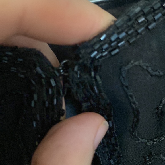 Vintage Talbots silk beaded cropped jacket shoulder pads XL sparkle embroidered - Picture 4 of 9